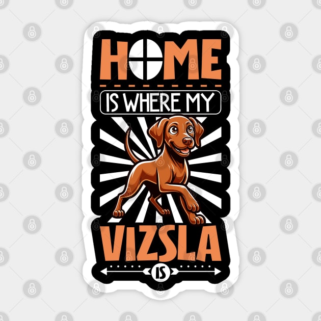 Home is with my Magyar Vizsla Sticker by Modern Medieval Design